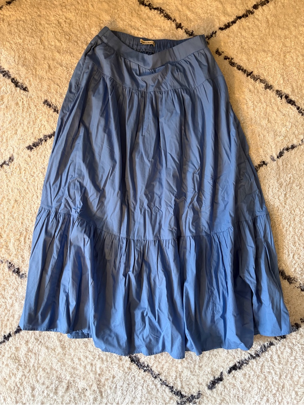 Abercrombie & Fitch Dusty Blue Tiered Maxi Skirt
